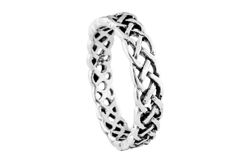 Windalf Vikings Ring RIANA 8 mm Wikinger Freundschafts Zopf Partnerring Vintage Silberring Handarbeit aus 925 Sterlingsilber (Sterlingsilber, 15) von Windalf