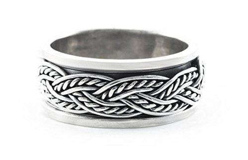 Windalf Wikinger Drehring ALDUR h: 0.8 cm Freundschaftsring 925 Sterlingsilber (Silber, 68 (21.6)) von Windalf