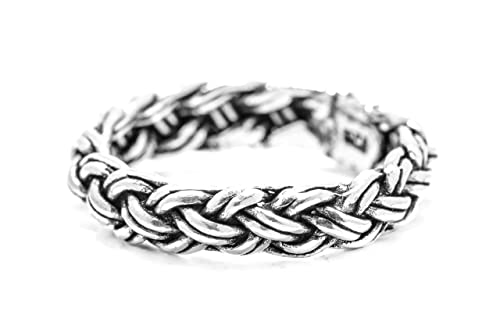 Windalf Wikinger Ring ALFADIR Wikinger-Knoten 5 mm Partnerring Vintage 925 Sterlingsilber (Silber, 60 (19.1)) von Windalf