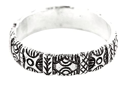 Windalf Wikingerring BANDUR 5 mm Vikings Asatru Symbolschmuck 925 Sterlingsilber (Silber, 56 (17.8)) von Windalf