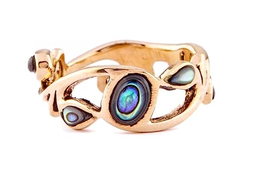 Windalf Zauberhafter Ring ARISHA 7 mm Seeopal Bohemia Ring Bronze (Bronze, 56 (18)) von Windalf