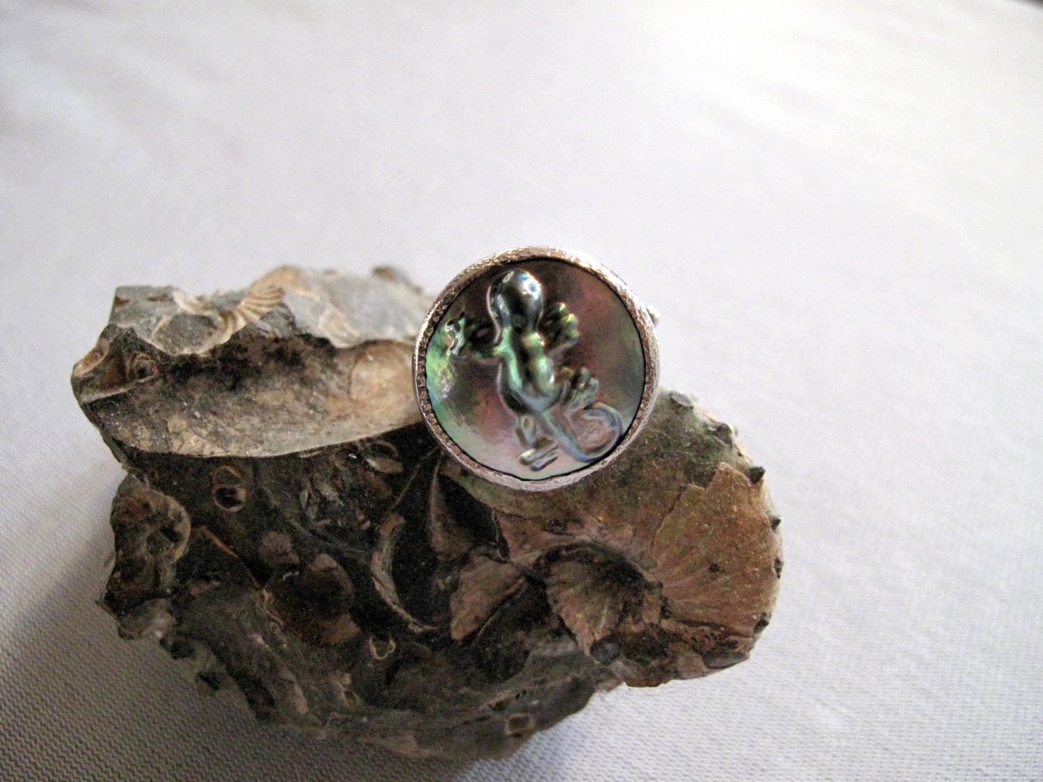 Gecko Perle Sterling Silber Splitter Gecko Perle Sterling Silber Splitter von Windandseacreations