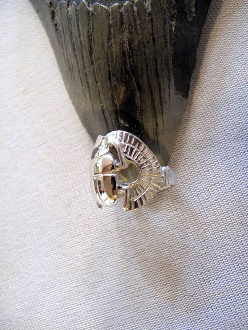 Skarabäus Ring Sterling Silber Skarabäus Ring Sterling Silber von Windandseacreations