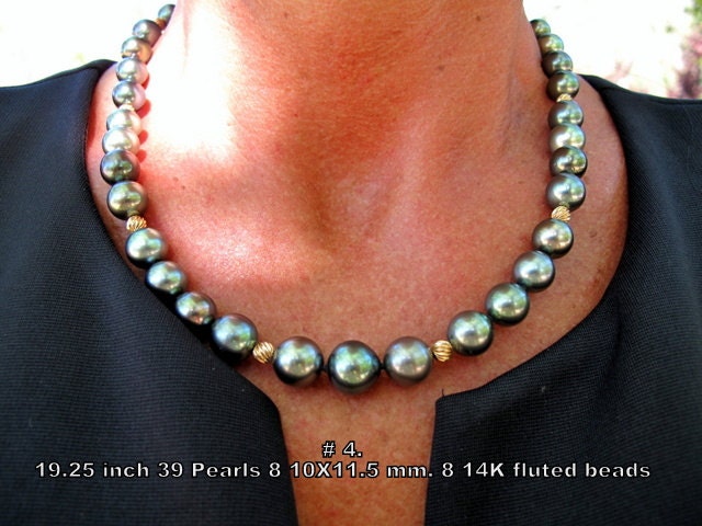 Tahiti Schwarze Perlenkette Tahiti Schwarze Perlenkette von Windandseacreations