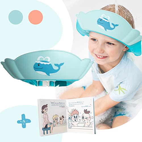 Windelstürmer® – Duschhaube Kinder –- eine Duschhaube für sorgenfreies Haare waschen Kinderschutz (Blau) von Windelstürmer
