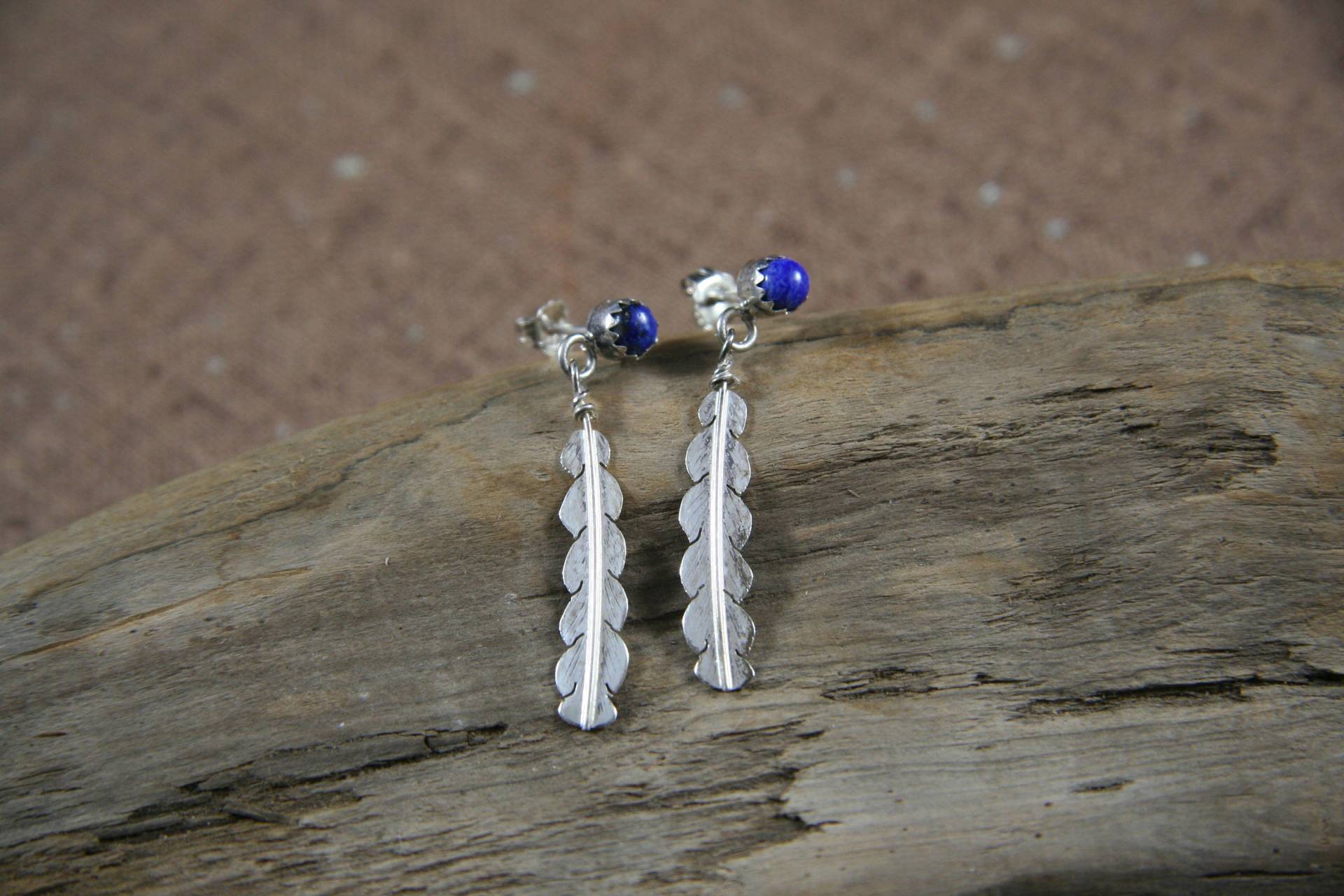 Lapis Lazuli Und Sterling Silber Ohrringe, Feder Southwest Design Lapis Lazuli Und Sterling Silber Ohrringe, Feder Southwest Design von WindolphGemCo