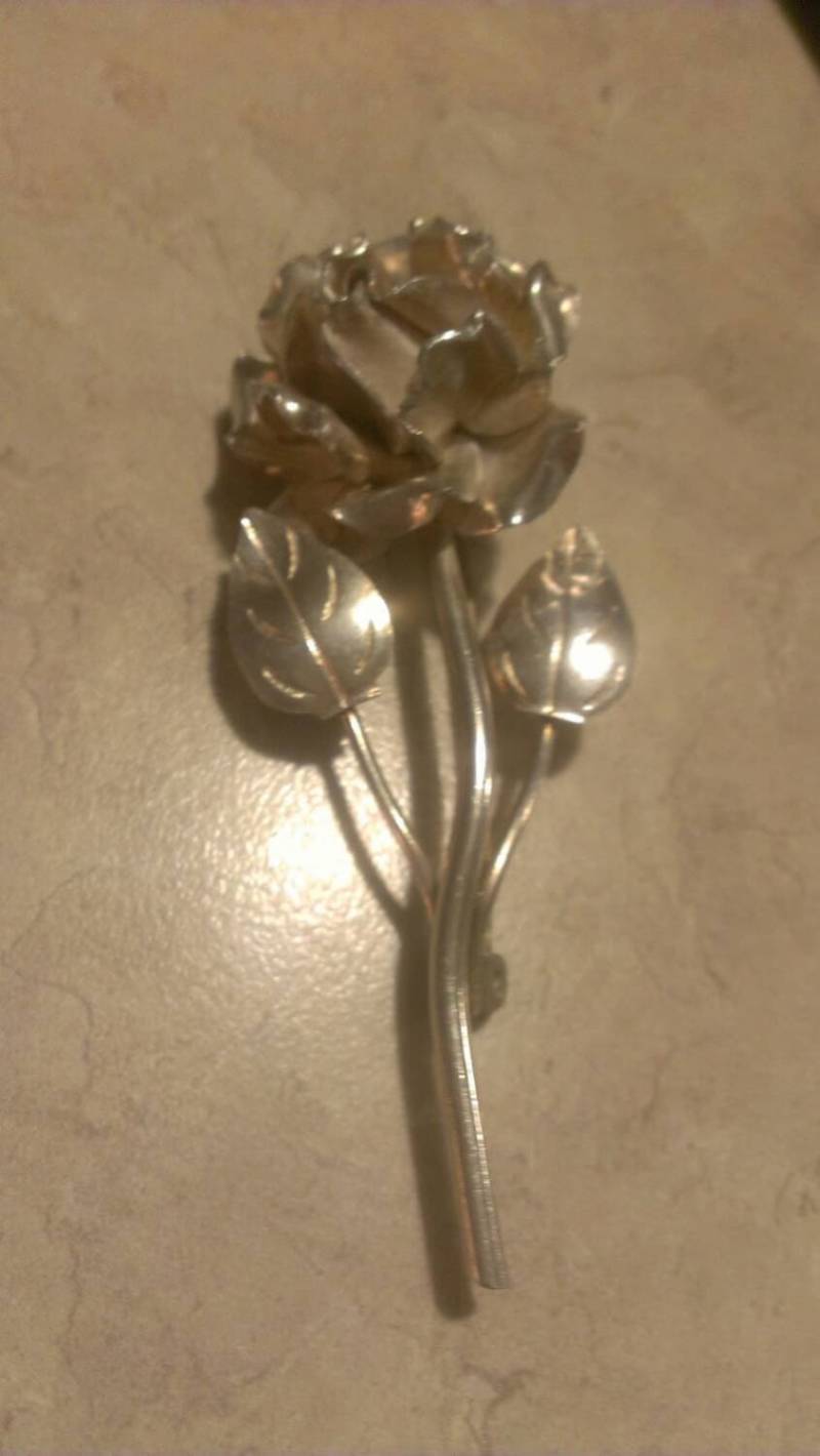 950 Sterling Taxco Lange Stamm Voller Blüte Rose Brosche 950 Sterling Taxco Lange Stamm Voller Blüte Rose Brosche von WindowShoppingAtHome