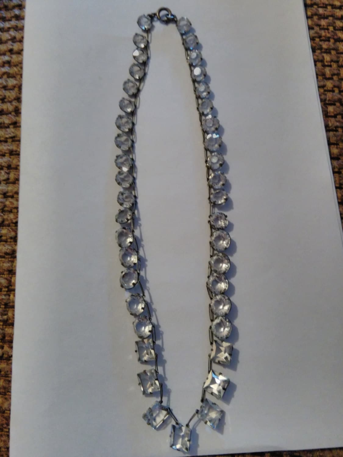 Funkelnde Antike Art-Deco Sterling Crystal 16" Kette Funkelnde Antike Art-Deco Sterling Crystal 16" Kette von WindowShoppingAtHome
