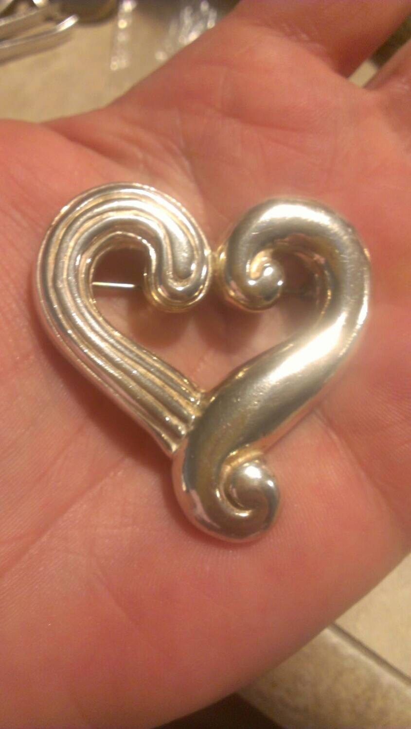 Massiv Sterling Silber Große Handgemachte Scroll Brosche Massiv Sterling Silber Große Handgemachte Scroll Brosche von WindowShoppingAtHome