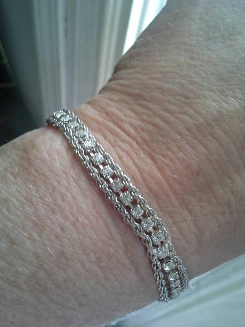 Schöne Art-Deco-Korea Sterling Kristall 7" Kette Armband Schöne Art-Deco-Korea Sterling Kristall 7" Kette Armband von WindowShoppingAtHome