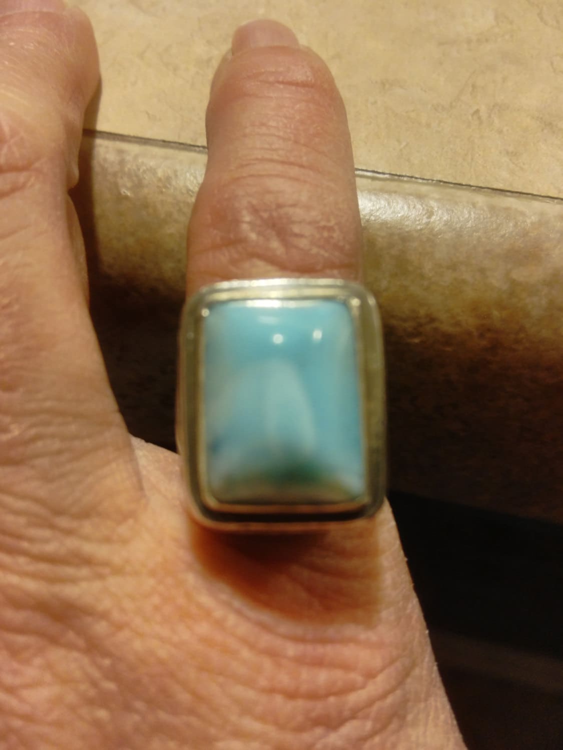 Schöne Schwere Chunky Echte Larimar Shreve Saville Sterling Ring Größe 6 Schöne Schwere Chunky Echte Larimar Shreve Saville Sterling Ring Größe 6 von WindowShoppingAtHome