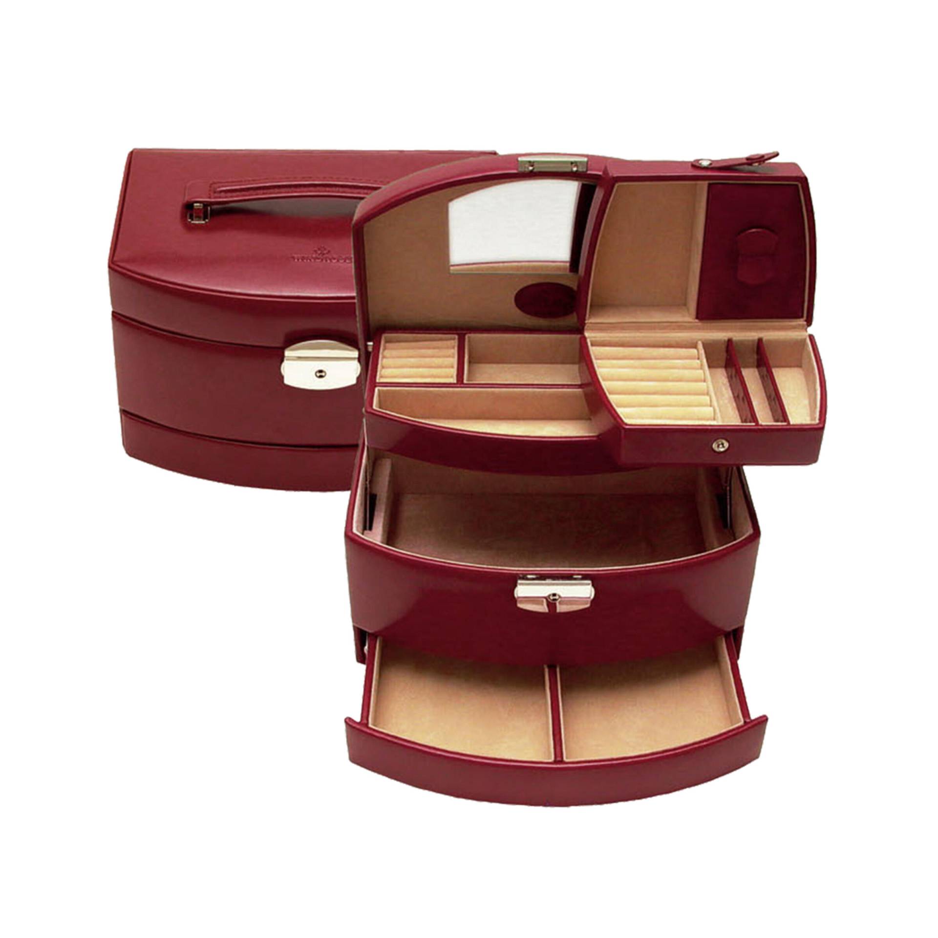 Windrose - Windrose Automatik-Schmuckkoffer Merino rot von Windrose