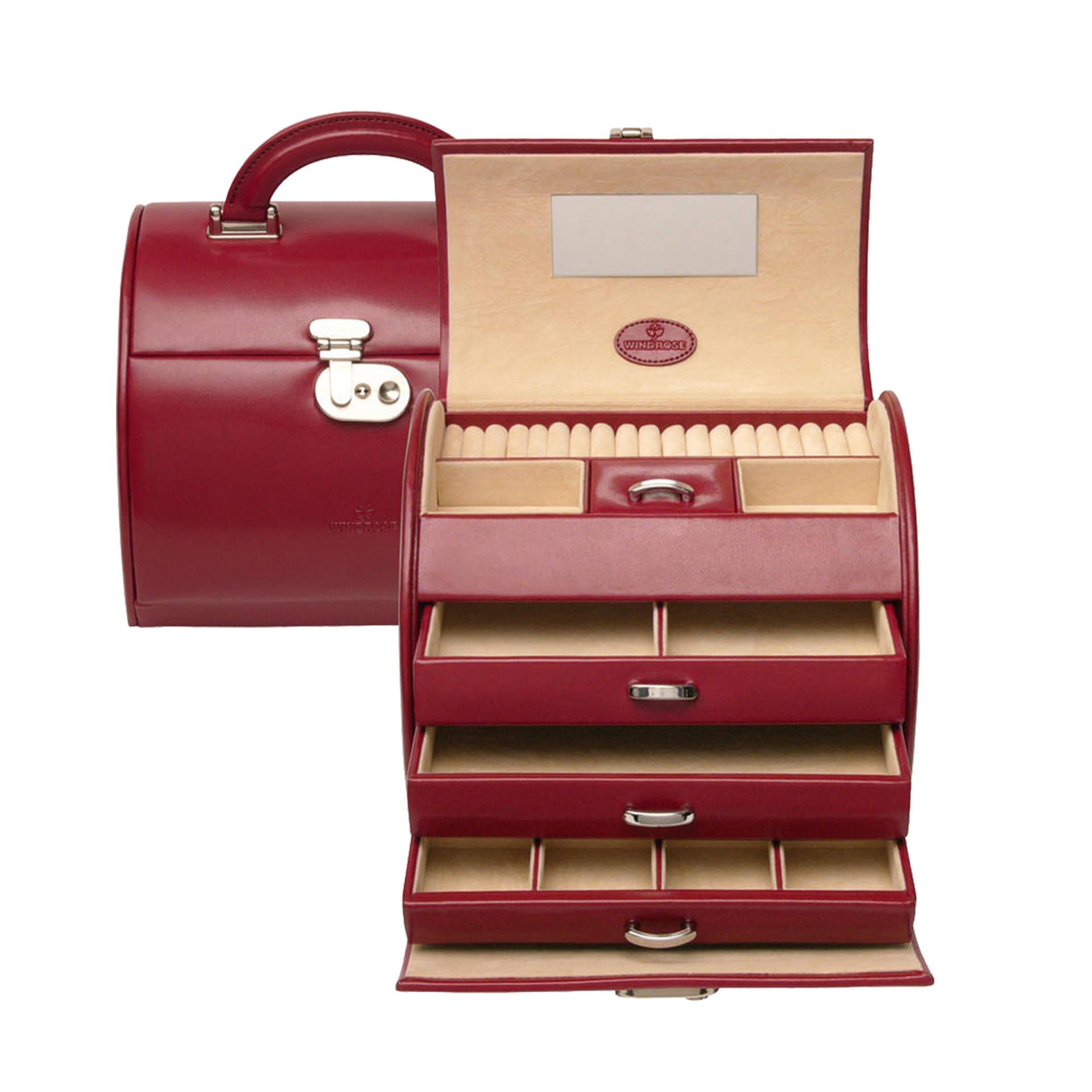 Windrose - Windrose Schmuckkoffer Merino rot Rot von Windrose