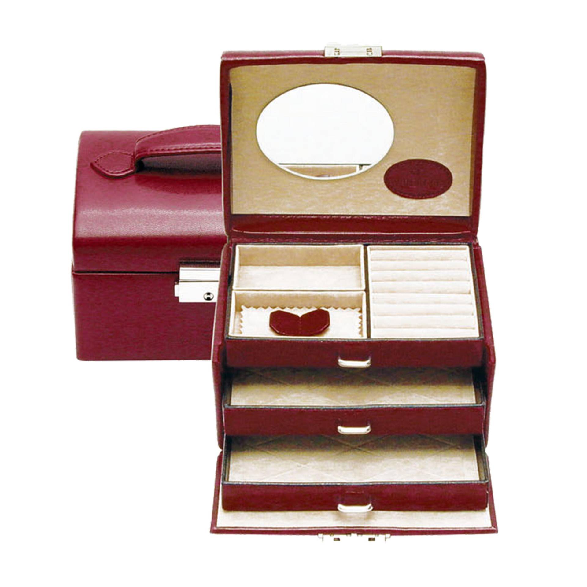 Windrose - Windrose Schmuckkoffer klein Merino rot Rot von Windrose