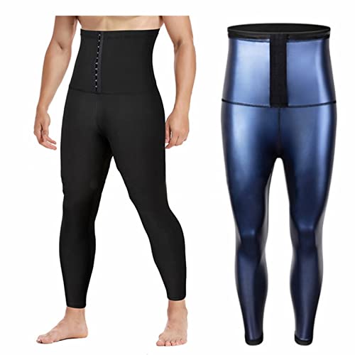 Schwitzhose zum Abnehmen Sauna Hose Herrn Hot Thermo Sweat Jogginghose Schwitz Leggings High Waist Sporthose Schweiß Schwitzanzug Shape Laufhose Sportleggins (Blue, XXXL) von Windsfinr