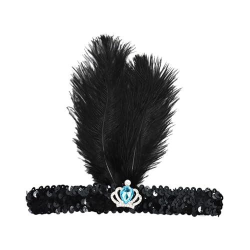 Stirnband Indianer Feder Kopfschmuck Damen Indianerin Kostüm Elastisches Haarband Federschmuck Hippie Karneval Fasching Kostüm Zubehör Halloween Mottoparty von Windsfinr