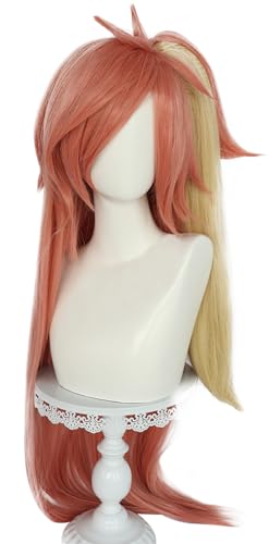 Windskids Cherri Bomb Cosplay Perücken Damen Verkleidung Hölle Dämon Cherri Bomb Gemischt Orange Gold Lang Glatthaar Pferdeschwanz Wig für Halloween Karneval Party Performance Kostüm Zubehör Perücke von Windskids