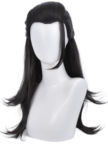 Windskids Geto Suguru Cosplay Perücken Herren Lange Schwarz Glatte Haare Kostümperücke Verkleidung Jujutsu Kaisen Geto Suguru Halloween Karneval Party Maskerade Anime Wig von Windskids