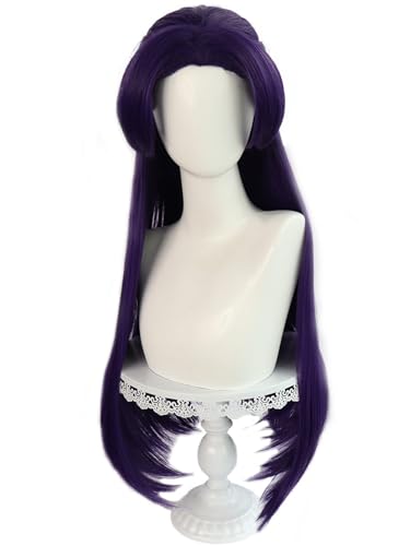 Windskids Jinshi Cosplay Perücken Herren 80 CM Lila Lange Glatthaar Kostümperücke Verkleidung Apothecary Diaries Jinshi Halloween Karneval Party Maskerade Anime Wig von Windskids