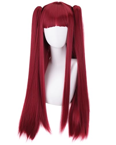 Windskids Kitagawa Marin Cosplay Perücken Damen 75 CM Lange Glatte Haare Pony Kostümperücke mit Pferdeschwanz Clip Verkleidung My Dress-Up Darling Kitagawa Succubi Halloween Karneval Party Anime Wig von Windskids
