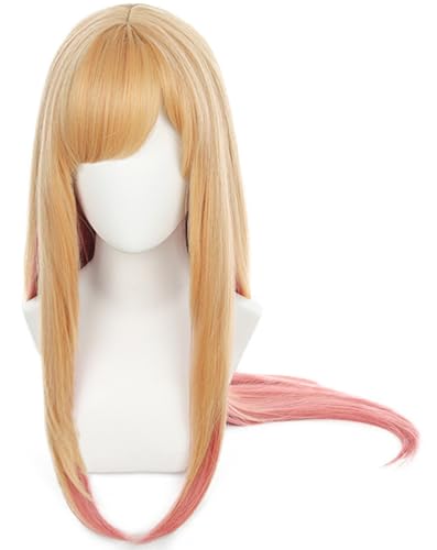 Windskids Kitagawa Marin Cosplay Perücken Damen Lange Gerade Pony Kostümperücke Verkleidung My Dress-Up Darling Kitagawa Marin Halloween Karneval Party Maskerade Anime Wig von Windskids