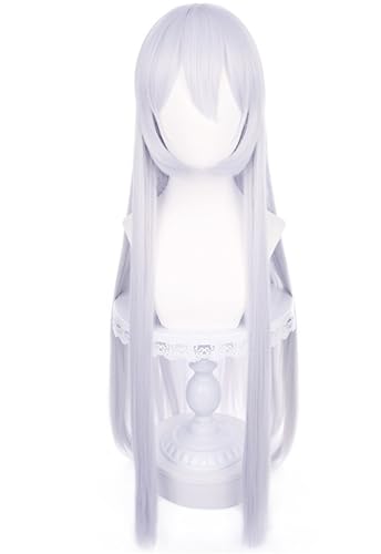 Windskids Kitagawa Marin Cosplay Perücken Damen Lila Grau Gemischt 90CM Lange Gerade Pony Kostümperücke Verkleidung My Dress-Up Darling Kitagawa Marin Halloween Karneval Party Maskerade Anime Wig von Windskids