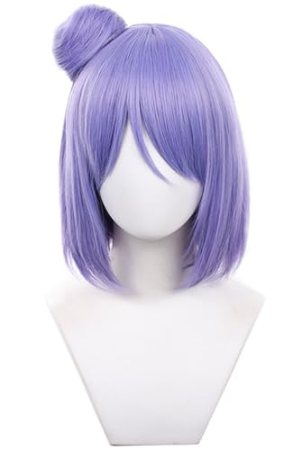 Windskids Konan Cosplay Perücken Damen Lila Kurze Schulterlang mit Brötchen Bob Perücke Verkleidung Ninja Konan Halloween Karneval Party Performance Kostüm Zubehör Anime Wig von Windskids