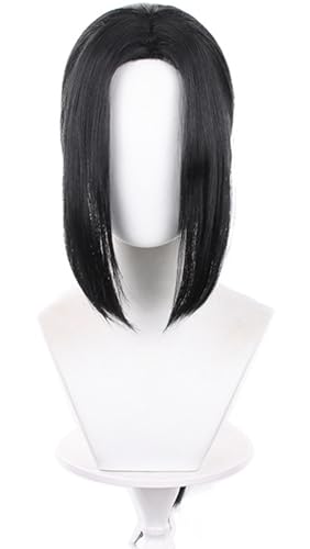 Windskids Uchiha Cosplay Perücken Herren Schwarz Lange Gerade mit Pony Perücke Verkleidung Ninja Uchiha Halloween Karneval Party Performance Kostüm Zubehör Anime Wig von Windskids