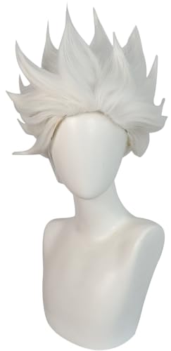 Windskids Ursula Cosplay Perücken Damen Verkleidung Meerjungfrau Hexe Ursula Weiß Kurz Einstellbare Größe Anime Wig für Halloween Karneval Party Performance Kostüm Zubehör Perücke von Windskids