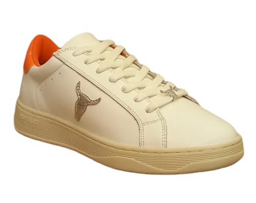 Windsor Smith, Galaxy-W Leder, modische Schuhe aus Leder, White Neon Orange, 38 EU von Windsor Smith