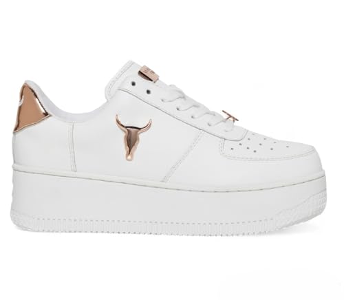 Windsorsmith Damen-Sneaker mit Plateausohle aus klobigem Leder in Weiß – Rich von Windsor Smith