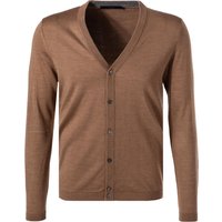 Windsor Herren Cardigan braun Wolle-Seide unifarben von Windsor