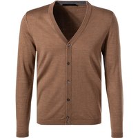 Windsor Herren Cardigan braun Wolle-Seide unifarben von Windsor