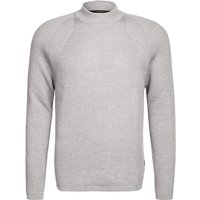 Windsor Herren Stehkragenpullover grau Schurwolle unifarben von Windsor