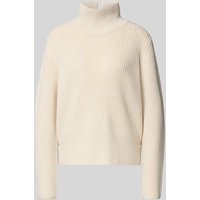 Windsor Strickpullover mit geripptem Stehkragen in Offwhite, Größe 38 von Windsor