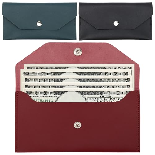 Windspeed Geldbeutel, Geldbeutel, Geldbeutel, PU-Leder, Geldumschläge für Bargeld, 3 Stück (Rot/Blau/Schwarz), blau von Windspeed