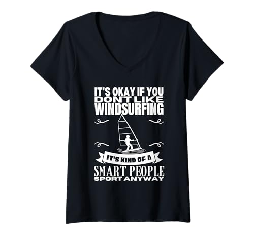 Damen Windsurfen ist für kluge Leute Lustiger Windsurfer T-Shirt mit V-Ausschnitt Damen Windsurfen ist für kluge Leute Lustiger Windsurfer T-Shirt mit V-Ausschnitt von Windsurf Gifts For Men And Women