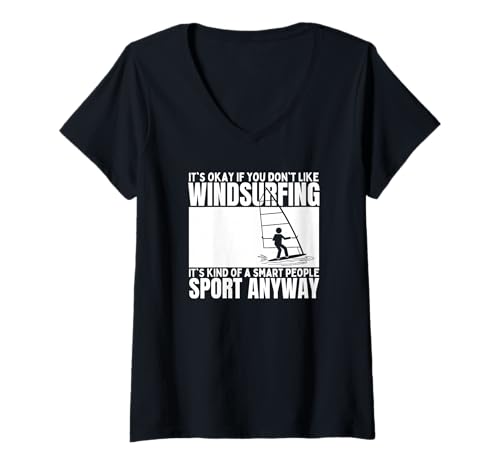 Damen Windsurfen ist für kluge Leute Lustiger Windsurfer T-Shirt mit V-Ausschnitt Damen Windsurfen ist für kluge Leute Lustiger Windsurfer T-Shirt mit V-Ausschnitt von Windsurf Gifts For Men And Women