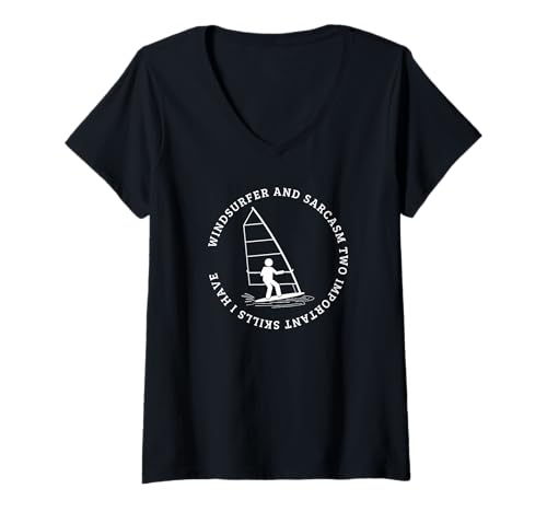 Damen Windsurfer und Sarkasmus Lustiges Windsurfen T-Shirt mit V-Ausschnitt Damen Windsurfer und Sarkasmus Lustiges Windsurfen T-Shirt mit V-Ausschnitt von Windsurf Gifts For Men And Women