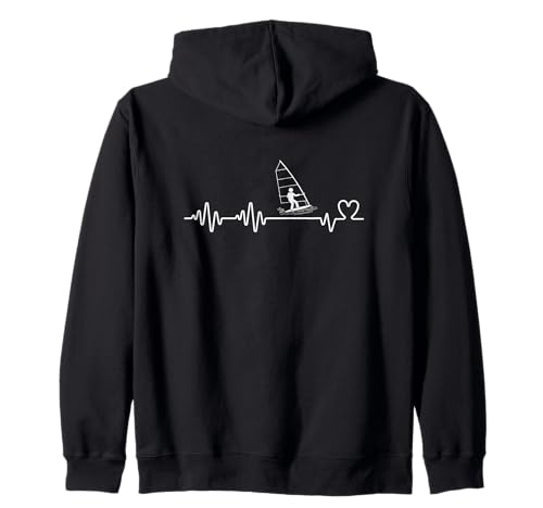 Windsurfer Herzschlag Herren Damen Lustig Windsurfen Kapuzenjacke von Windsurf Gifts For Men And Women