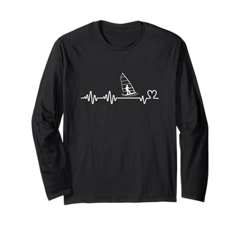 Windsurfer Herzschlag Herren Damen Lustig Windsurfen Langarmshirt von Windsurf Gifts For Men And Women