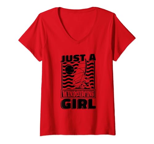 Damen Windsurfen Windsurf Windsurfing - Surfbrett Windsurfer T-Shirt mit V-Ausschnitt Damen Windsurfen Windsurf Windsurfing - Surfbrett Windsurfer T-Shirt mit V-Ausschnitt von Windsurfen Geschenke & Ideen