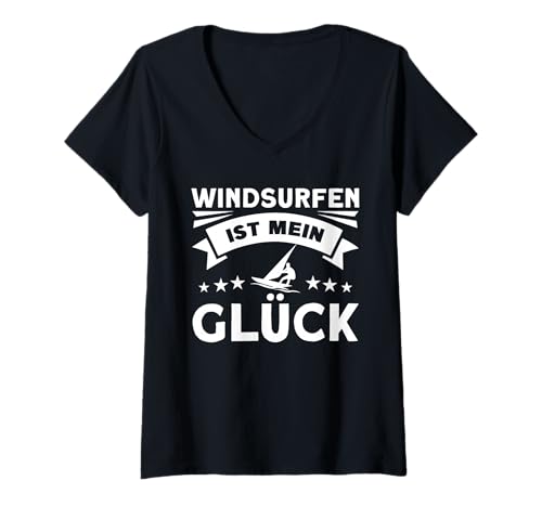 Damen Windsurfen Ist Mein Glück T-Shirt mit V-Ausschnitt Damen Windsurfen Ist Mein Glück T-Shirt mit V-Ausschnitt von Windsurfen Spruch Windsurfen Ist Mein Glück Outfit