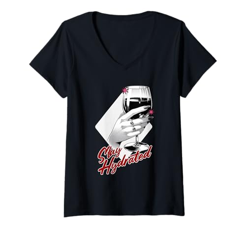 Damen Weintrinker süßer Spruch, lässiger Weinverkostungs-Witz T-Shirt mit V-Ausschnitt Damen Weintrinker süßer Spruch, lässiger Weinverkostungs-Witz T-Shirt mit V-Ausschnitt von Wine Lovers Funny Shirts & Apparel for Women