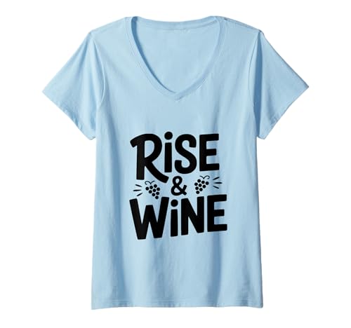 Damen Rise and Wine Lustiger Weinliebhaber für Weinliebhaber T-Shirt mit V-Ausschnitt Damen Rise and Wine Lustiger Weinliebhaber für Weinliebhaber T-Shirt mit V-Ausschnitt von Wine Lovers Merchandise and Apparel Co.