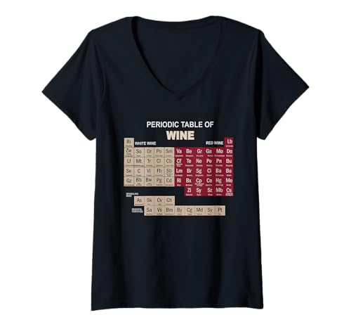 Damen Lustige Weinhemden, Periodensystem der Elemente, T-Shirt T-Shirt mit V-Ausschnitt Damen Lustige Weinhemden, Periodensystem der Elemente, T-Shirt T-Shirt mit V-Ausschnitt von Wine Shirts Periodic Table Of Elements Tee Gifts