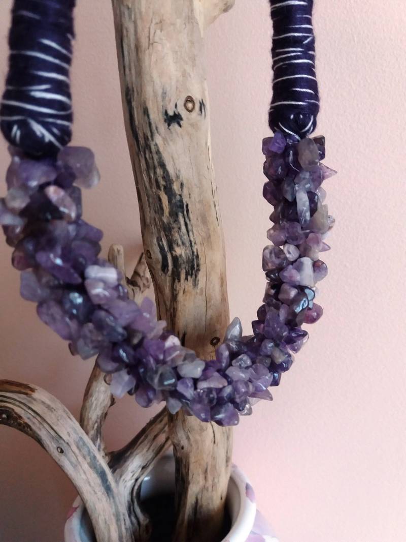 Amethyst Halskette Jahrgang Boho Schmuck Quarz Halb Kostbare Natürliche Stein Großes Geschenk Für Ihre Mutter Mädchen Frauen Neue Tibeter von WineRedLady