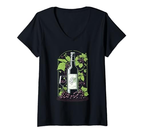 Damen Winzer-Kostüm Weinliebhaber Weinberg Weintrauben T-Shirt mit V-Ausschnitt Damen Winzer-Kostüm Weinliebhaber Weinberg Weintrauben T-Shirt mit V-Ausschnitt von Winemaker Costume Vintner Funny Wine Grower Grape