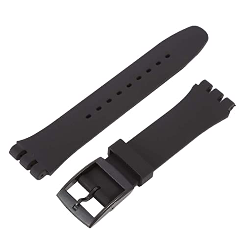 Wingbind Silikonarmband Ersatzarmband 17mm / 19mm / 20mm mit Schnellverschluss für Swatch (Schwarz, 19mm) Wingbind Silikonarmband Ersatzarmband 17mm / 19mm / 20mm mit Schnellverschluss für Swatch (Schwarz, 19mm) von Wingbind