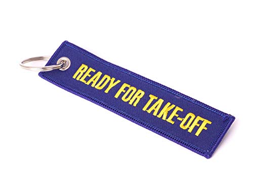 Wingdesign Schlüsselanhänger | Ready for Take Off | Farbe: Blau/Schrift: Gold | ca. 12.5 x 3 cm. | Händler aus DE von Wingdesign